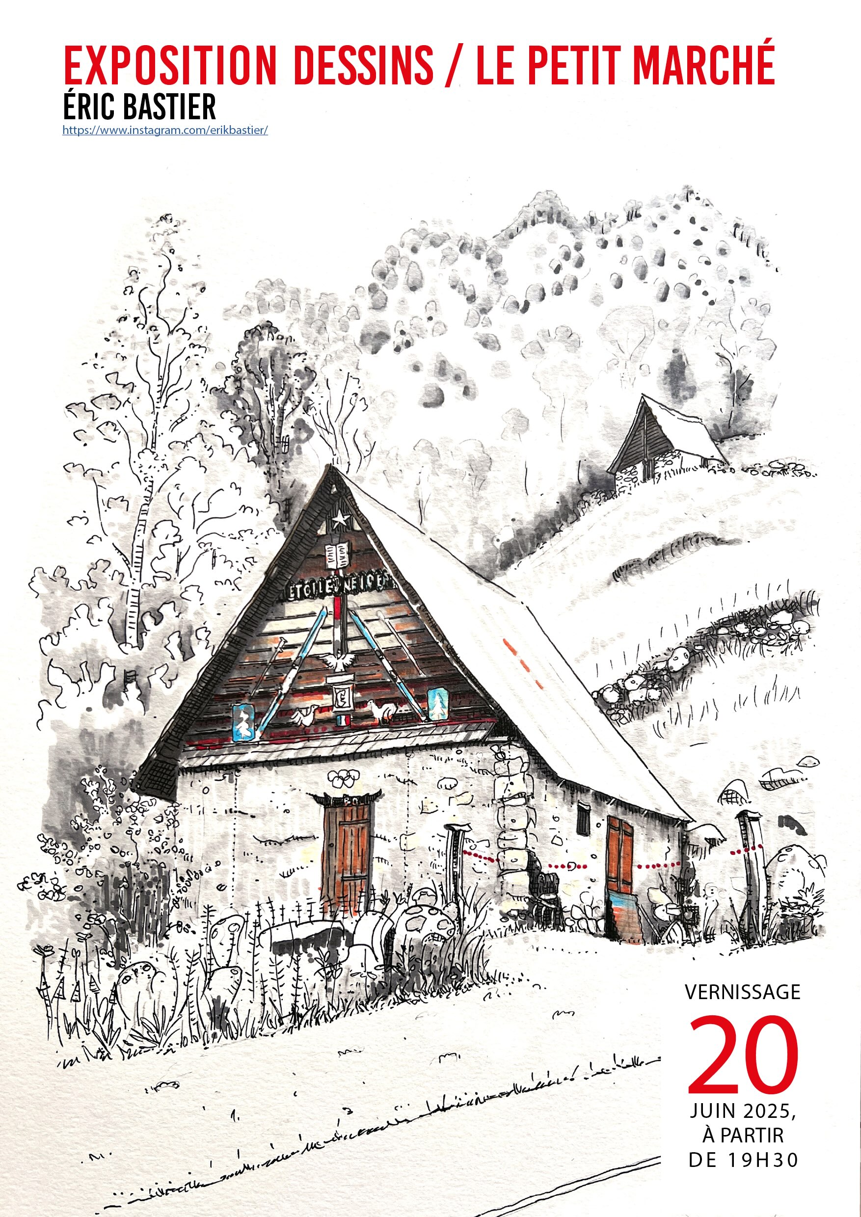 Exposition de dessins au Petit Marché d’Aulus